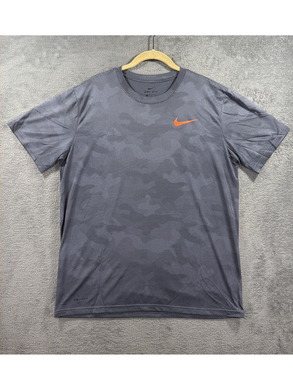 Nike Dri-Fit Men's Athletic T-Shirt with Orange Swoosh Logo